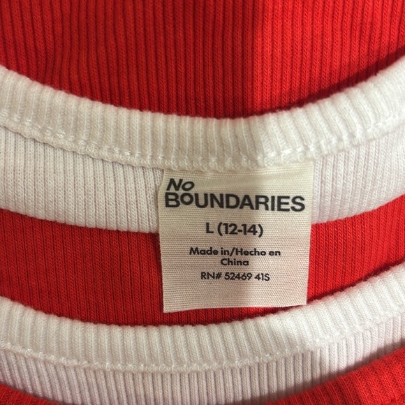 No Boundaries Red and White Camisole with Floral Detail - Picture 5 of 5